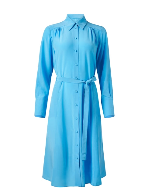 Diane Women's Blue Luxury Silk Shirt-style Dress