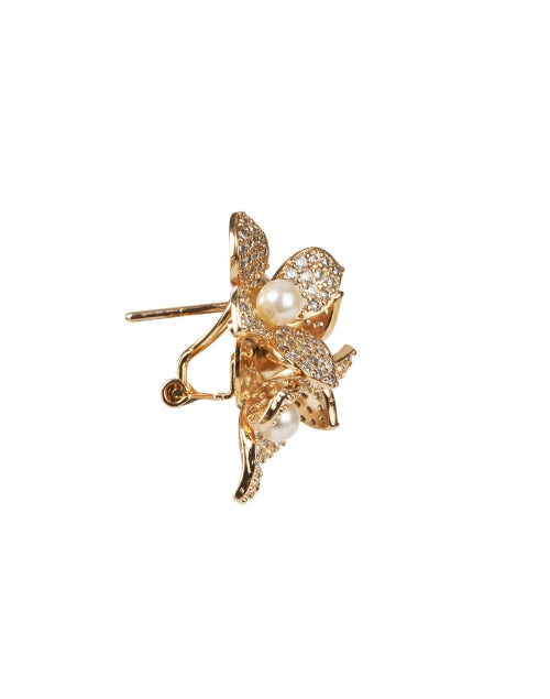 Exquisite Cluster Flower Earrings Crafted with Crystals and Pearls