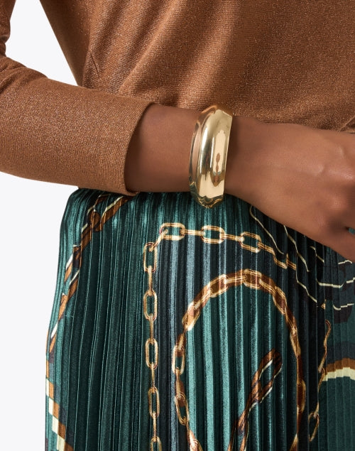 Exquisite Handmade Gold - Plated Brass Bangle Bracelet