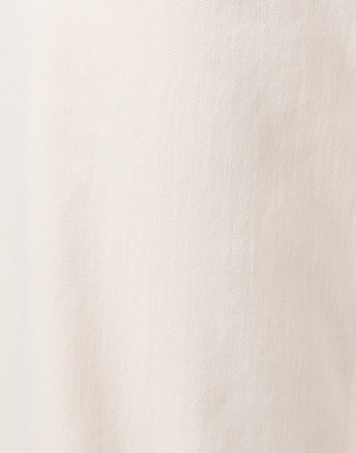 Dreamy Ivory Stretch Cotton Wide-Leg Mid-Rise Jeans