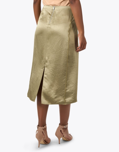 Stylish Light - green Satin Women's Midi Skirt