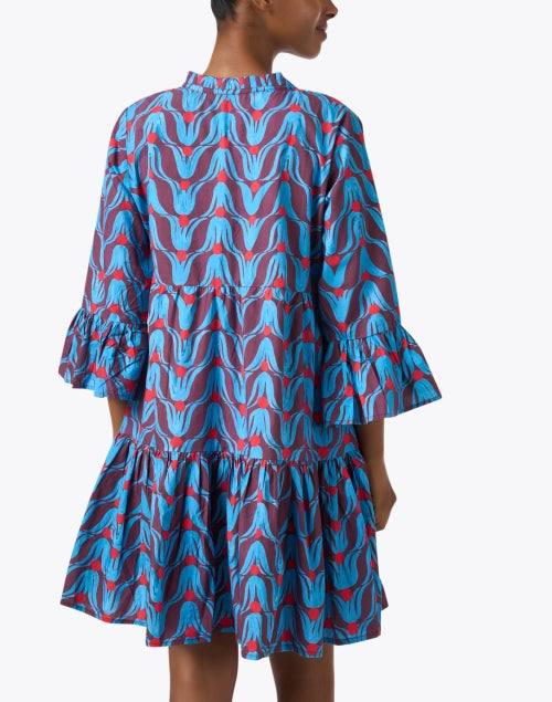 Stylish Multi - colored Tulip Patterned Cotton Women's Dress