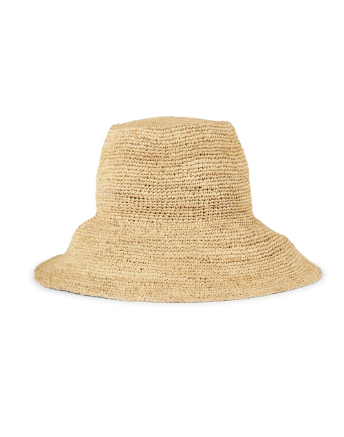 Stylish Beige Raffia Bucket Hat for Sun Protection