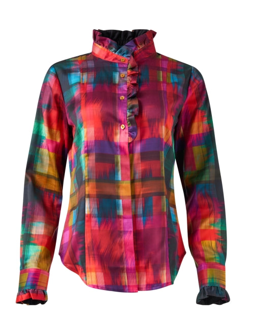 Stylish Athena Multi-Patterned Plaid Cotton Blend Shirt for Holiday