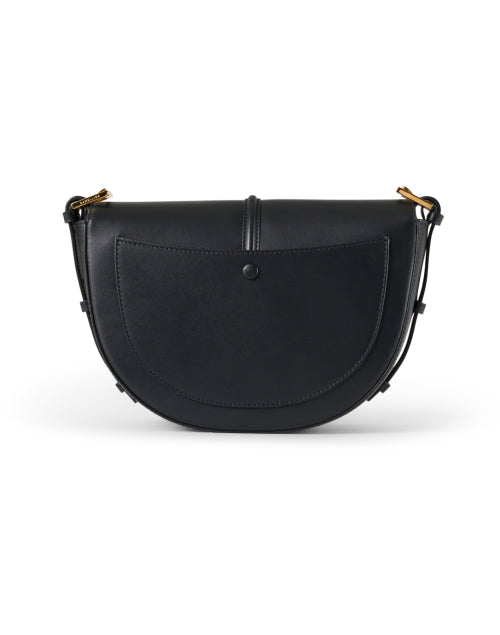 Stylish Tokyo Black Leather Crossbody Saddle Bag for Fashionable Individuals
