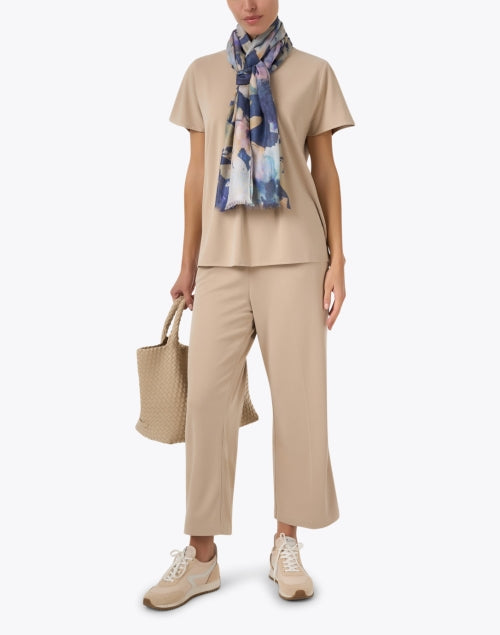 Tan-colored Pleated Knitted Women's Top for Weekend Wear