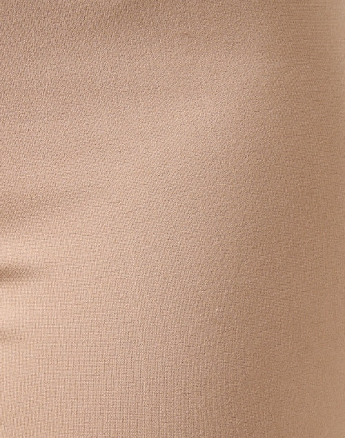 Tan Stretch Ponte Flare Women's Trousers - A Fashion Staple
