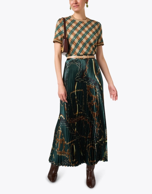 Stylish Multi - Patterned Plaid Short - Sleeve Sweater for Modern Women