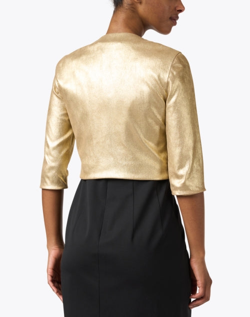 Gorgeous Metallic Leather Cropped Mica Jacket for Formal Events