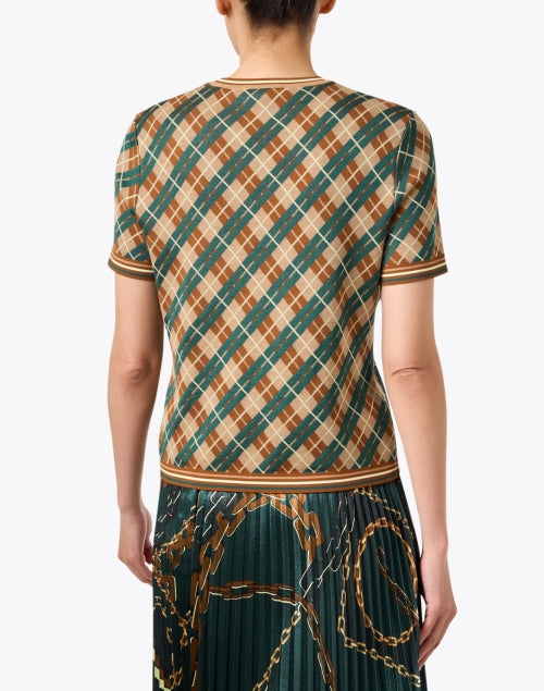 Stylish Multi - Patterned Plaid Short - Sleeve Sweater for Modern Women
