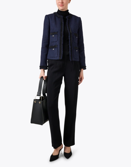 Charlee Luxury Navy Tweed Women's Jacket for Sophisticated Look