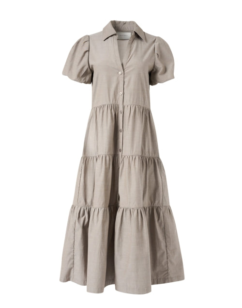 Effortless Cotton Havana Taupe Midi Dress for Various Occasions