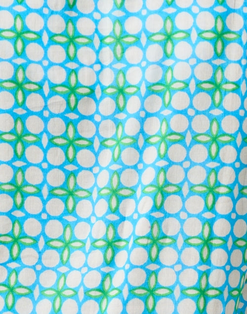 Stylish Green and Blue Multi - Printed Mini Dress