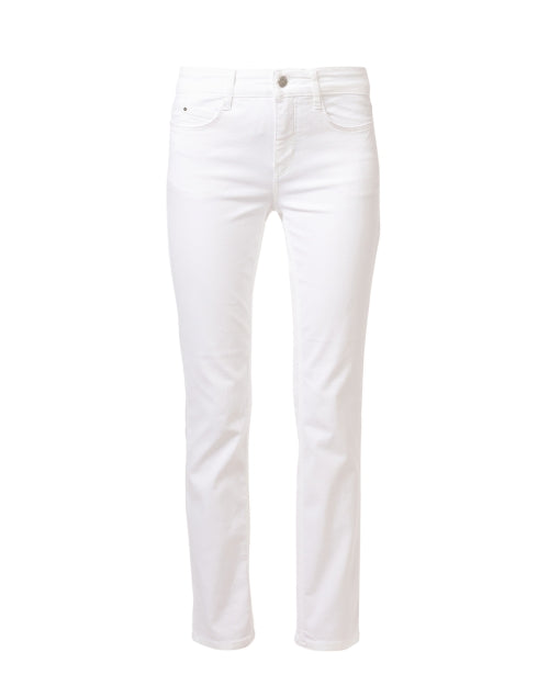 Summer Dreamy White High-Rise Straight Leg Stretch Denim Jeans
