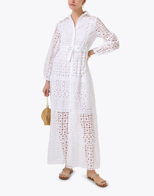 Stylish Nilo All - White Pure Cotton Women's Shirt Dress