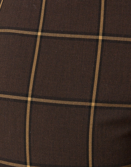 Annie Brown Windowpane Pattern Pull - On Straight - Leg Women's Trousers