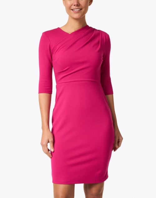 Chloe Kristyn's Bianca Fuchsia Ponte Knitted Women's Spring Dress