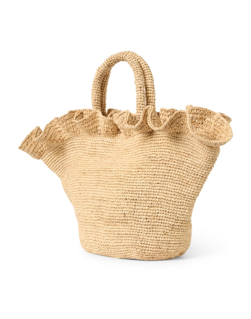 Stylish Cyrus Raffia Ruffled Spacious Tote Bag for Summer