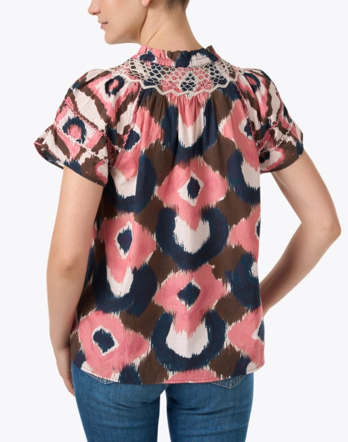Rosie Women's Multi Ikat Printed Cotton Casual Top