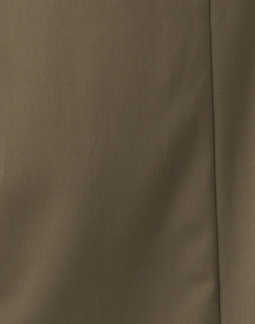 Stylish Khaki Green Knit Blend Shirt Dress with D - ring Belt