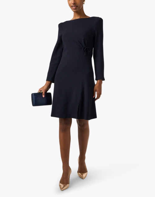 Vale Women's Navy-Colored Wool Crepe Formal Dress