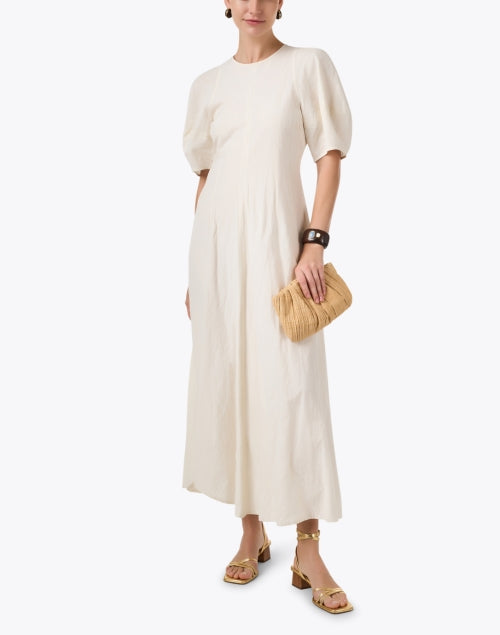 Apiece Apart's Exquisite Bettina Cream Crinkled Cotton Blend A-Line Dress