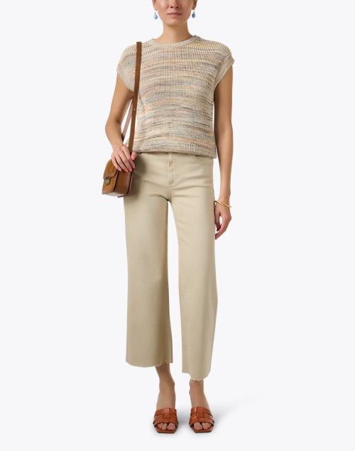 Multicolored Heathered Cotton Knit Sweater - A Timeless Wardrobe Essential