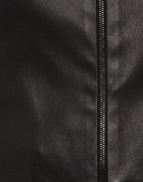 Stylish Black Stretchable Leather Cropped Fashion Jacket for Women's Wardrobe