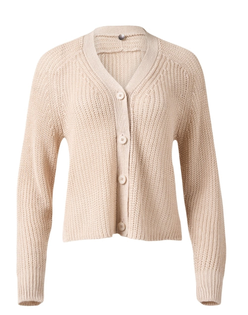 Beach - Inspired Beige Linen Women's Cardigan for Everyday Wear