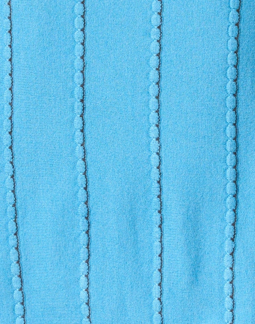 Stylish Blue Striped Women's Knit Funnel Neck Top