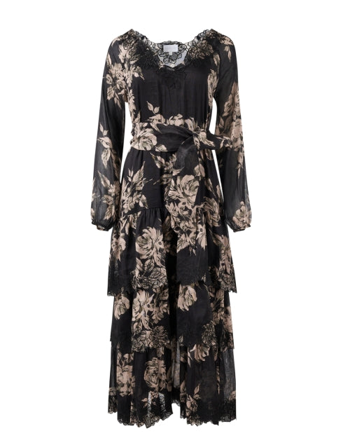 Stunning Anastasia Black Floral Dress with Belt for Versatile Style