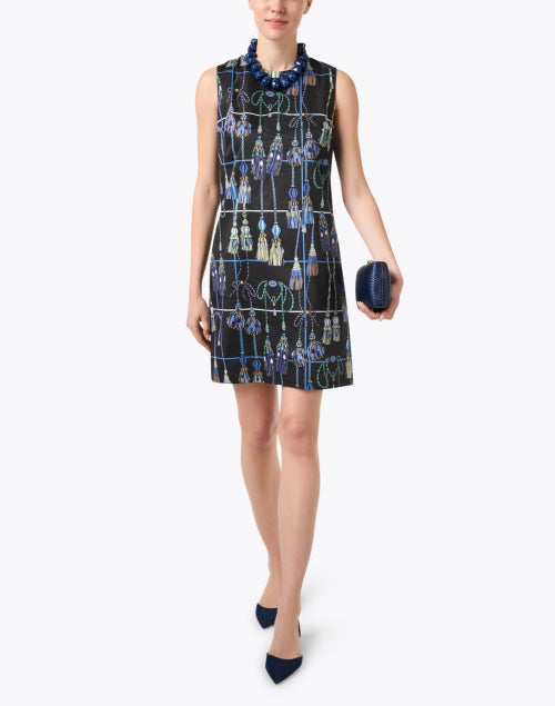 Stylish Remini Black Cotton Dress with Playful Print