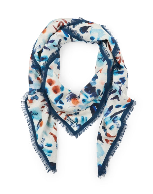 Luxurious 100% Silk Multi Abstract Pattern Print Fashion Scarf