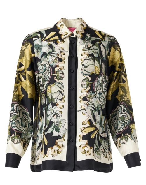 Franco Ferrari's Exquisitely Printed 100% Silk Multi - Print Shirt for the New Season