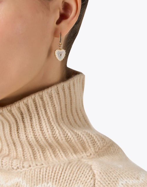 Exquisite Isabel 14k Gold-Plated Pearl Heart Charm Earrings