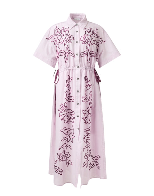 Stunning Tia Purple Floral Embroidered Cotton Ladies' Dress