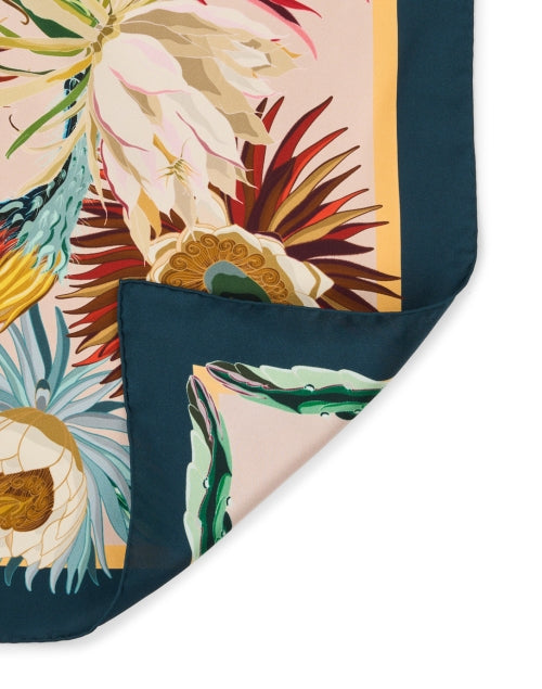 Franco Ferrari Lightweight Silk Scarf with Multi - Floral Print in Trendy Hues