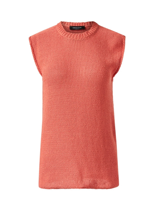 Fabiana Filippi's Elegant Coral 100% Cotton Sleeveless Sweater
