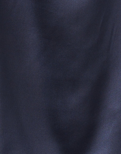 Navy Blue Luxury Stretch Silk Sleeveless Women's Top