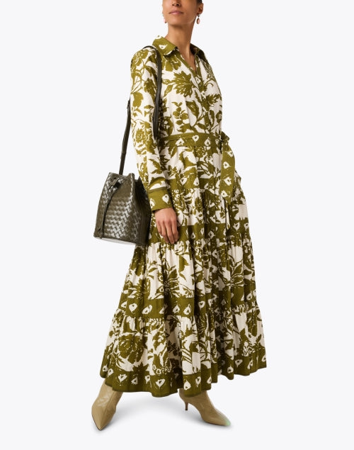 Stylish Shelby Tropical Green Printed Women's Dress