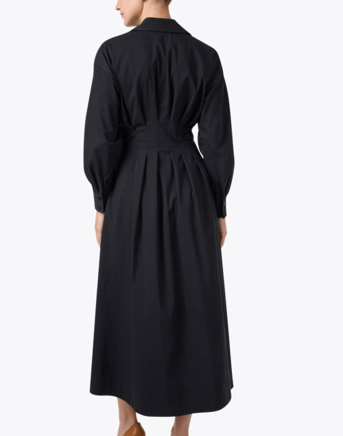 Stylish Billie Black Cotton Blend Shirt Dress with Tailored Waist