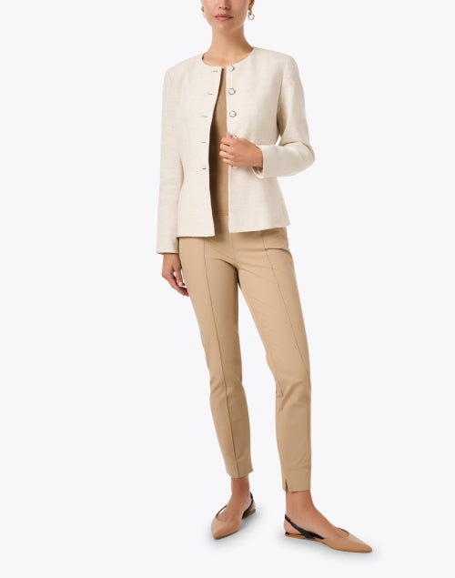 Elegant Ivory Front-Buttoned Women's Jacket by Lafayette 148 New York