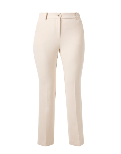 Rosso35's Cream Straight-Leg Cropped Pleated Pants for Versatile Outfits