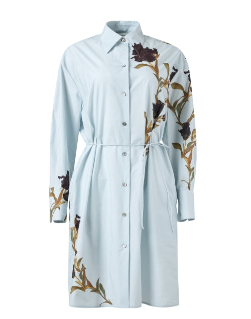 Stylish Blue Printed 100% Cotton Women's Dress