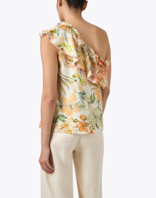 Finley's Kate Branded Multi Floral Print One Shoulder Women's Fashion Top