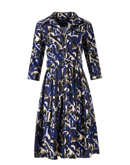 Audrey Cotton Stretch Dress with Multi - Abstract Prints