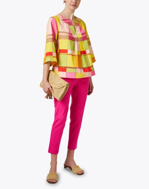 Stretchy Pink Cotton Lucy Pants for Women - Ideal Slim - Leg Bottoms