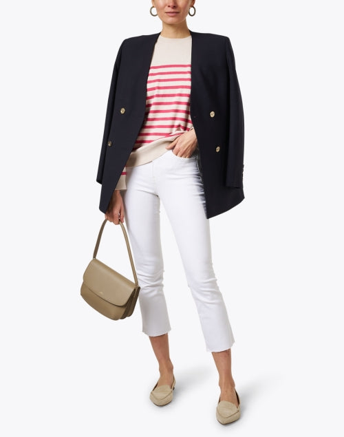 Veronica Beard Carly High - rise Stretch Denim White Kick Flare Jeans