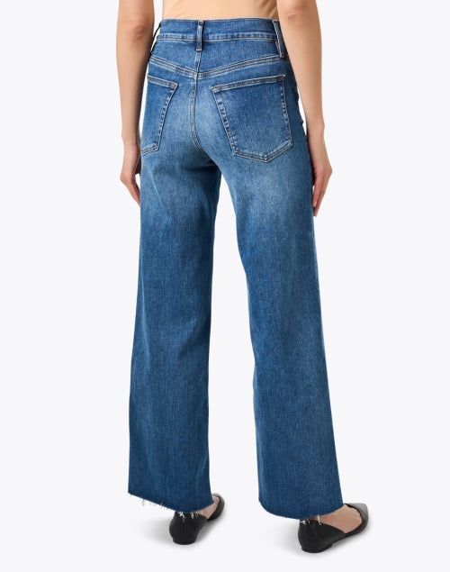 Frame's Stylish Blue Stretch Wide Leg High Rise Slim Jeans