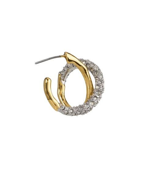 Exquisite Solanales 14k Gold - Plated Brass Infinity Twist Sparkling Crystal Earrings